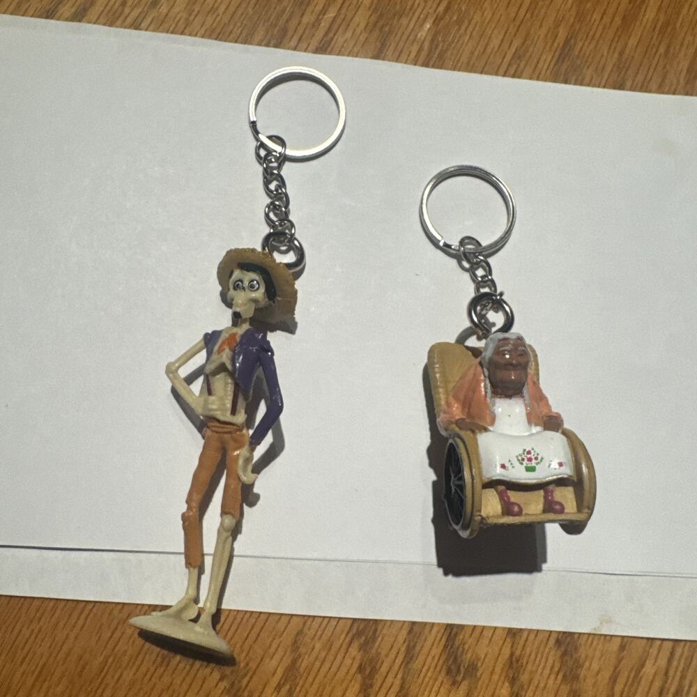 Disney Pixar Coco Mama Coco & Coco Skeleton Keychains 2 Piece Lot